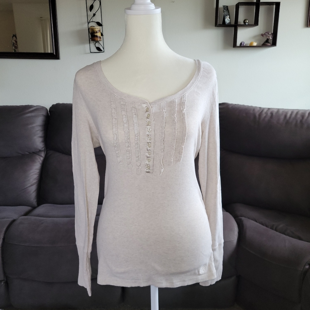 Alt ASO Elena Gilbert vintage Y2k Aeropostale ruffle henley
